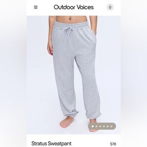Outdoor Voices Gray Stratus Sweatpant